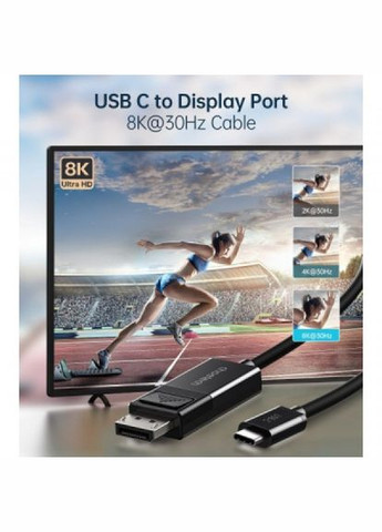 Кабель мультимедийный USBC to DisplayPort 1.8m 8K 30Hz (XCP-1803-BK) CHOETECH usb-c to displayport 1.8m 8k 30hz (287338617)