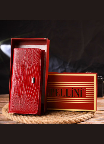 Женский кошелек из натуральной фактурной кожи с монетницей 21609 Красный Canpellini (306881640)