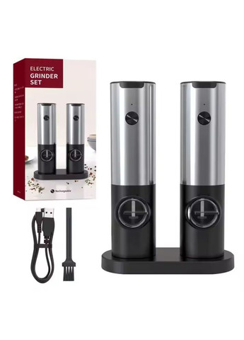 Набір млинів для перцю і солі електричні, акумуляторні, автоматичні, подрібнювачі для спецій 2 в 1 No Brand (338854664)