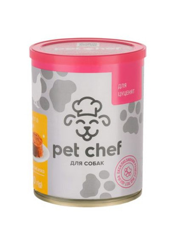 Консерви для собак паштет з куркою для цуценят 360 г (4820255190372) Pet Chef (279570172)