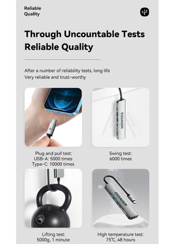 USBхаб 7 в 1 60W (Type-C 3.1 to 4K HDMI/SD/TF Card/PD Fast Charge) Essager (300523881)