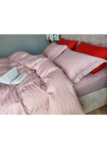Постельное белье Мульти страйп сатин пудровая роза, PREMIUM Полуторный размер, наволочки 70/70 No Brand (364217527)