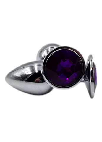 Анальная пробка с камнем металлическая для начинающих цвет камня Фиолетовый Размер S China (322424104)