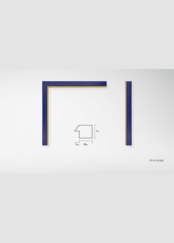 Фоторамка 21Х30, (А4), синя із золотою вставкою, 1511-614G, СКЛО + КАРТОН No Brand (307061006)