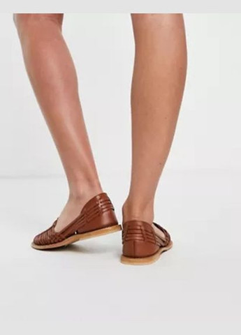 Босоніжки Asos florentine woven leather sandals in tan (290888514)