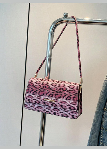 Жіноча сумка 8208 багет леопардова рожева No Brand (313235522)