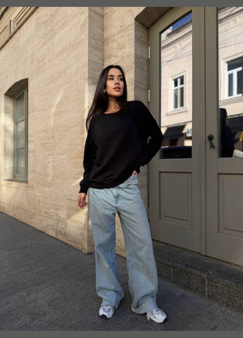 Чорний жіночий базовий світшот Avanti однотонний без декору (347164156)