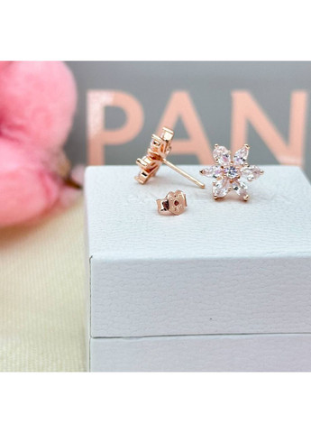 Срібні сережки кульчики Пандора "Блискучий гербарій" 282407C01 Kabluchka (355348284)