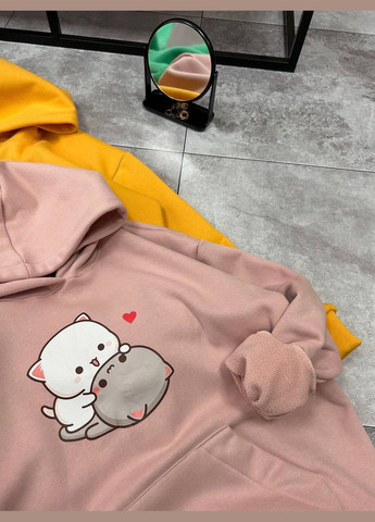 Женское оверсайз худи с принтом Котики No Brand Р1540-719/2 (337718388)