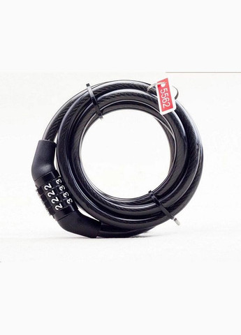 Велосипедний замок CWa 12 мм x 1 м кодовий спіральний з кріпленням Чорний (LN050606) No Brand (342122400)