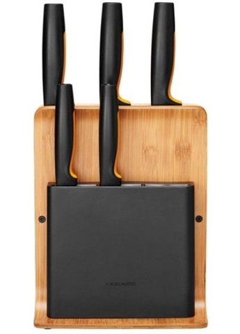 Набор кухонных ножей с бамбуковым блоком Functional Form™ 5 шт 1057552 Fiskars (314865019)