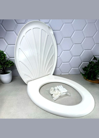 Белая овальная крышка-сиденье для унитаза Ромашка Efe Plastics (303211831)