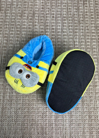 Черные плюшевые тапочки игрушки миньон для девочек с антискользящей подошвой в виде забавных героев My Kigu с ушками, с вышивкой