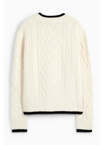 Молочный демисезонный вязаный свитер C&A