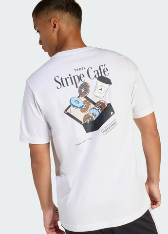 Біла футболка coffee cafe donut box graphic adidas