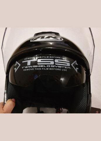 Шлем открытый + откидные очки AK-720 черный глянцевый No Brand (316698194)