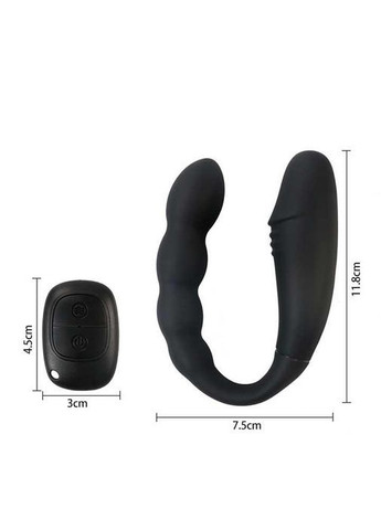 Двойной анально-вагинальный вибратор Magic Helios Remote из ДК - Черный - Вибраторы No Brand (366891899)