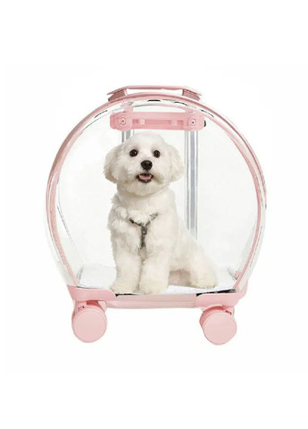 Візок переноска на колесах з телескопічною ручкою для перевезення котів собак 47х42х24 см (481106-Prob) Рожевий Unbranded (353590258)