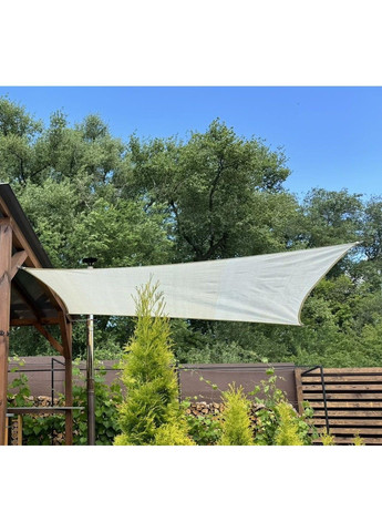 Тент навіс затінюючий прямокутний 3х6м сітка (Молочний) No Brand (332634800)