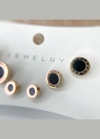 Серьги нержавеющая сталь Ювелирная бижутерия Набор Розово 10 мм 8 мм 6 мм Stainless Steel (328943358)