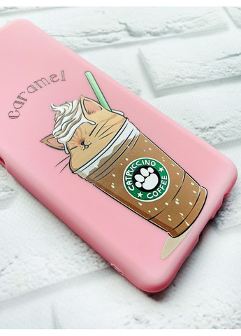 Матовий рожевий чохол на Samsung Galaxy A15 (A155) / M15 Капучіно котик (принт 97) CASE CONTROL (360661350)