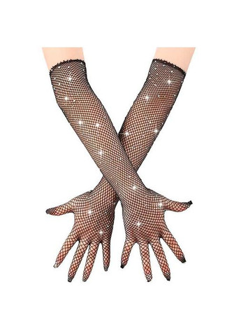 Сексуальні довгі рукавички зі стразами розмір XS/S/M чорного кольору. Довгі рукавички зі стразами. China (360603996)