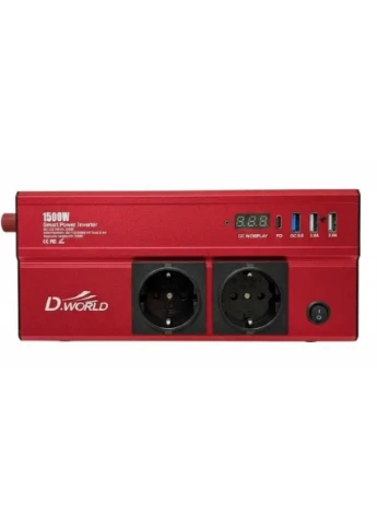 Автомобильный инвертор источник питания D.WORLD DW-3988 1500 Вт модифицированная синусоида (2104619056) No Brand (376866642)