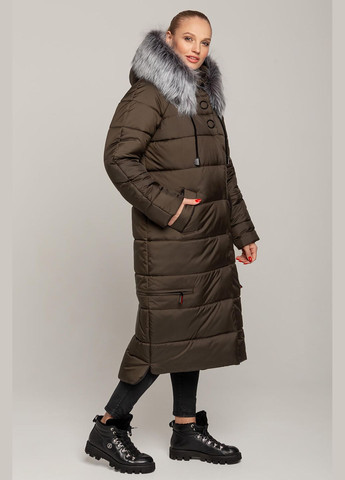 Оливкова (хакі) зимня пальто-куртка "barbara" MioRichi