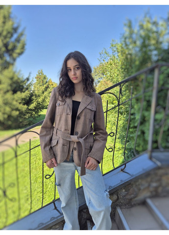 Жакет жіночий під пояс у клітинку Biaggini (361308073)