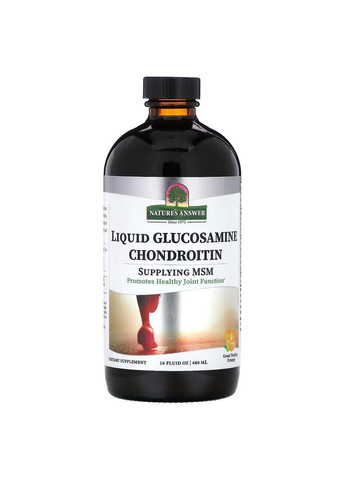 Глюкозаминхондроитин жидкий, апельсиновый вкус, Liquid Glucosamine Chondroitin, 480 мл Nature's Answer (315146133)