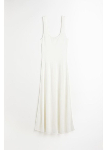 Белое кэжуал платье с микро-дефектом H&M однотонное