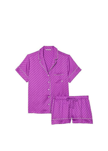 Фиолетовая всесезон пижама сатиновая m фиолетовая Victoria's Secret