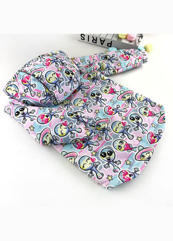 Комбінована демісезонна куртка на slimtex з принтом для дівчинки з капюшоном (1-jac-ny-sl-dh-p-51-1-06241) Marakas