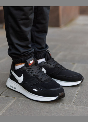 Чорні Осінні кросівки чоловічі nike black white nd No Brand Zoom