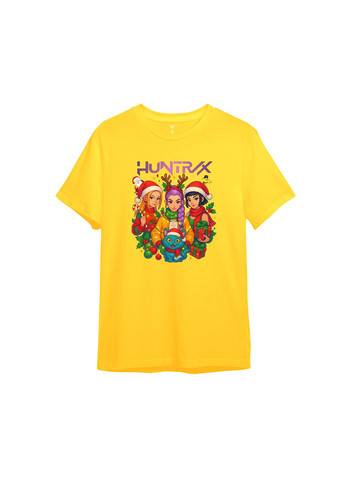 Желтая демисезонная детская новогодняя аниме-футболка с принтом "праздничный отряд". хантрикс / кейпоп (10597575574) ТiШОТКА