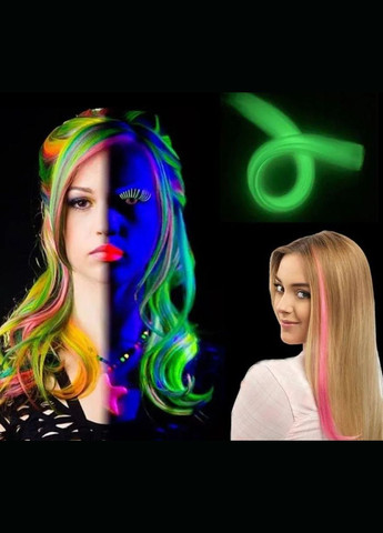 Неоновая прядь светло фиолетовая светящаяся в темноте канекалон люминесцентный для плетения цветные косы YG11-1 Jumbo YG (324261619)