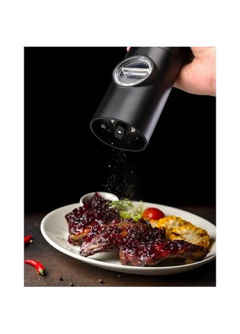 Мельница для специй, перца и соли, электромельница на акум-ре с подсветкой 2 шт с подставкой Grinder Set BLACK Grand (363833936)