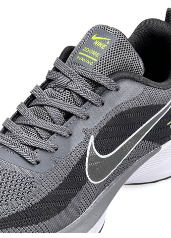 Серые демисезонные кроссовки nike No Brand Zoom Running Grey Black White
