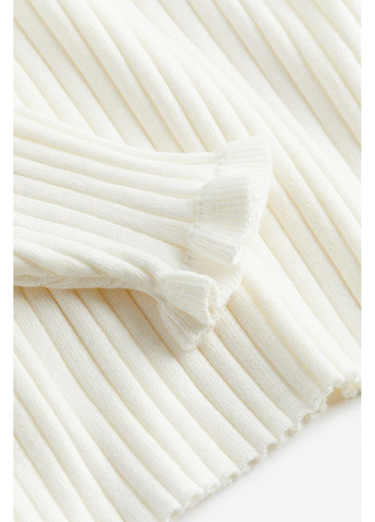 Білий демісезонний джемпер рубчастої в'язки для дівчинки livaeco™ 1196719-008 білий джемпер H&M