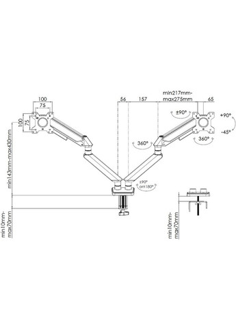 Кронштейн Stealth II Duo 17''-32'' Black & White (AD-W-A6D-2S-BW) Anda Seat (363837929)
