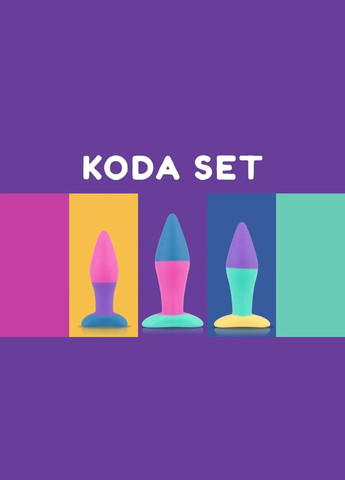 Набір анальних пробок Koda – Butt Plug Set, діаметр 2,9 см, 3,9 см, 5 см PMV20 (303905954)