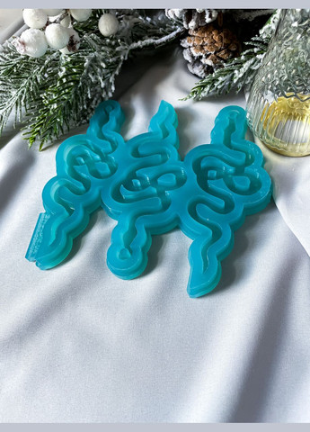 Молд 3в1 Змія довга форма для новорічних іграшок на ялинку силіконова форма для епоксидної смоли No Brand (370566404)