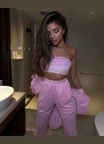 Летний спортивный костюм тройка для активного отдыха и повседневного ношения розовый No Brand 1779 (347164019)