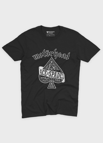 Чорна чоловіча футболка з рок принтом "motorhead" (ts001-4-bl-004-2-261) Modno