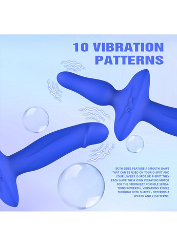 Двойной вибратор с анальным стоппером Kissen Ritter синий Chisa (360475400)