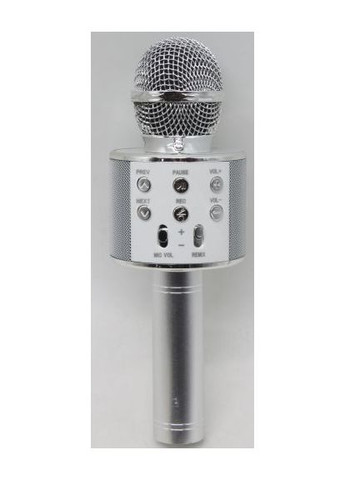 Беспроводной микрофон караоке MIC Bluetooth USB серебряная колонка для песен и выступлений. ProDobro (367099413)