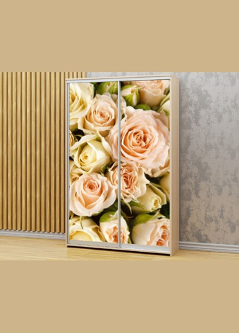 Наклейка на шафукупе 220 x 102 см на 2 двері троянди (БП-а_fl13089) Декоинт (276708454)