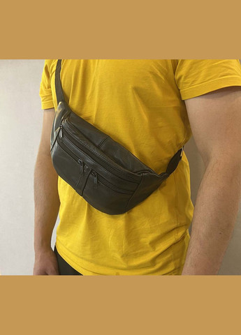 Мужская кожаная сумка на пояс SW903 черная No Brand (370848420)