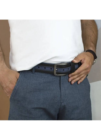 Ремінь чоловічий шкіряний батал 145 см SF-405 XXL під джинси синій SFIP (328198293)