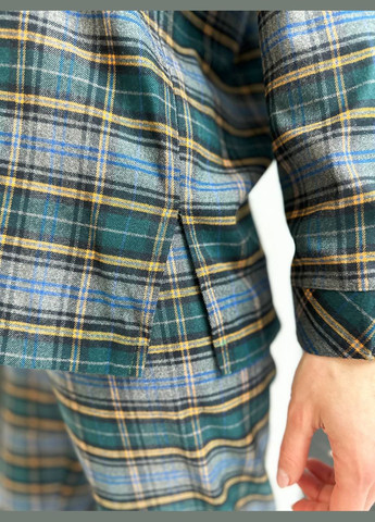 Темно-зелена всесезон піжама жіноча сорочка + брюки No Brand